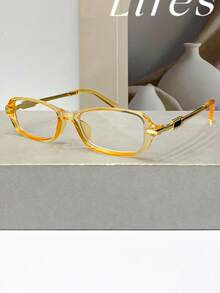 1pc Retro Rectangular Minimalist Unisex Clear Lens Glasses, Versatile Punk Chic Style For Parties, Street Fashion, Casual Wear