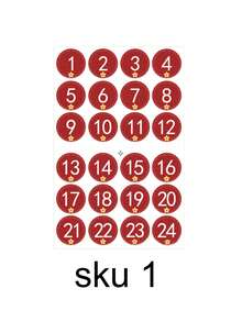 4pcs Red Number Stickers, Christmas Countdown Office & School Supplies Party Gift Seal Sticker - Red - View 34