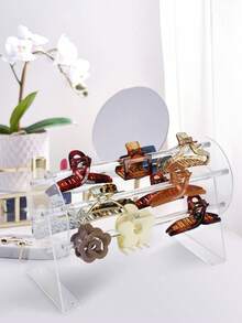 1个亚克力材质360°旋转壁挂/桌面式发夹/发带收纳架，适合女性和女孩使用 - 無色 - 查看 10