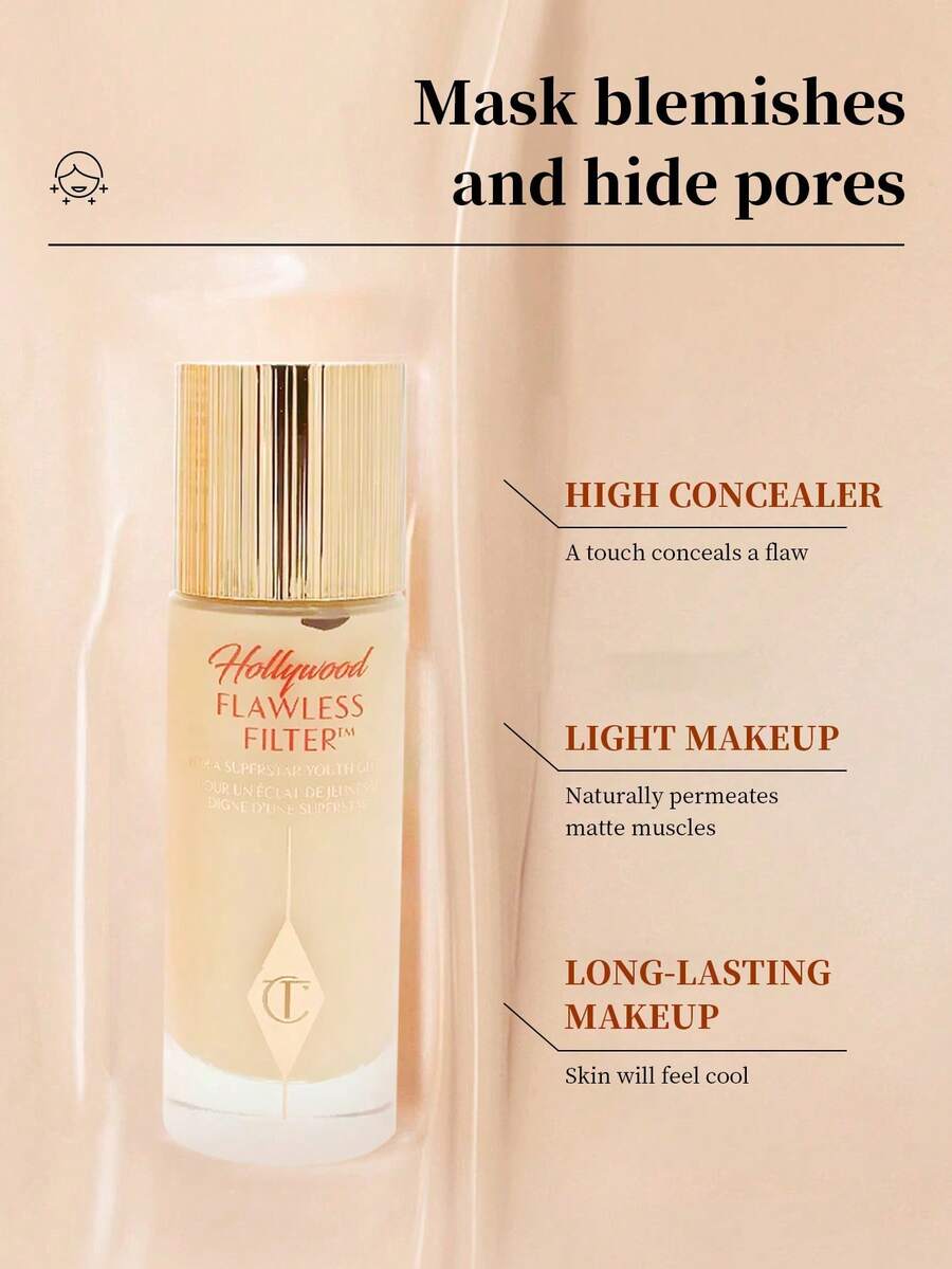 Charlotte Tilbury Holly Wood Flawless Filter #2 Fair Color 30ml/1 Oz - Multi‑Use Makeup Primer, Complexion Booster & Illuminating Liquid Highlighter With Sheer Coverage - Smooths & Blurs Skin - #2Fair 30ml - View 1