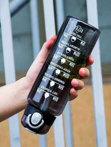 1PC 1L Large Capacity Straw Mug, Printed Time Stamped Water Bottle, Leak Proof Durable High Temperature Resistant Sports Mug, Suitable For Office, Outdoor Sports, Traveling And Tourism, Back-To-School Supplies, Gifts For People - Multicolor - View 4