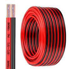 12 Gauge Wire , 2 Conductors Electrical Wire Red Black Cable, Flexible/Low Voltage/PVC 12 AWG Copper Clad Aluminum Extension Cord For Speaker, LED Strips, Automotive 12V/24V DC16.4FT/30FT/50FT/100FT