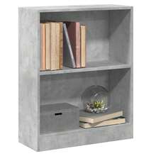 Libreria Larryhot Grigio Cemento 60x24x76 cm Legno ingegnerizzato, resistente e durevole, facile da montare, stile decorativo, adattA, Per riporre soprammobili, statuette, libri, piccoli oggetti, ecc. - Grigio - Visualizzare 4
