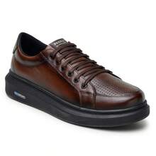 Men's Casual Shoes 100% Genuine Leather Day Day Comfort - Rỉ Nâu - Xem 3