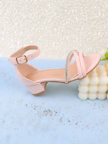 Zapatos de vestir tipo Mary Jane para niñas, apropiados para ocasiones formales, actuaciones, bodas, fiestas, vacaciones, lindos y dulces, cómodos y versátiles sandalias de tacón alto para niñas pequeñas, medianas y grandes, niñas pequeñas, bebés, sandalias de verano con peep toe y brillantes de color rosa