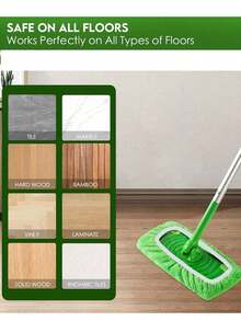 Reusable Mop Pads - Super Absorbent Wet & Dry Cleaning Cloth, High Dirt & Water Absorption, Compatible With Most Flat Mops, Tile And Vinyl Floors, Elastic Band Design, Works With Standard Mops, Easy To Clean, Cleaning Tool Replacement Pack - Multicolor - View 2
