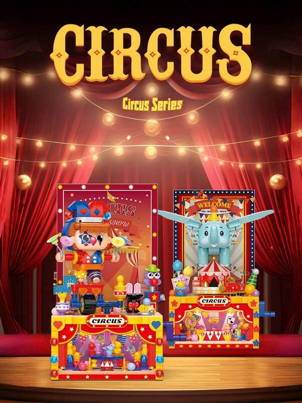 Conjunto de blocos de construção com mais de 600 peças. Modelo criativo de palhaço/elefante faça você mesmo, itens decorativos com tema de Halloween. Feito de ABS, equipado com um guia de montagem, fácil de montar, muito interessante. Adequado como presente de Halloween e Natal.