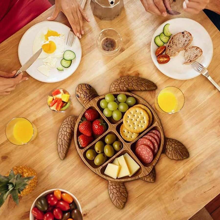 Octopus Serving Tray: Creative Octopus Charcuterie Board – Multi-Compartment Food Platter For Dried Fruits, Sweets, And Snacks – Stylish Party Platter For Home And Buffets - con rùa - Xem 1