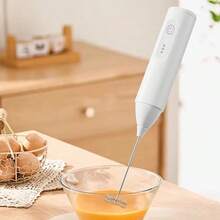 Máy đánh sữa và máy trộn cầm tay 2 trong 1, sạc USB, động cơ mạnh mẽ 3 tốc độ, tích hợp que đánh trứng và máy tạo bọt, hoạt động không dây cho cà phê, latte, cappuccino, whisky - Thiết bị nhà bếp nhỏ gọn, tay cầm tiện dụng, cấp nguồn USB (tương thích với thiết bị USB-C), máy đánh sữa cầm tay, dung lượng pin: 300mAh - Nhiều màu - Xem 3