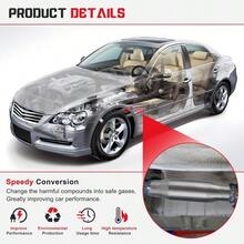 Convertidor catalítico universal de 2.5 pulgadas entrada y salida de 2.5 pulgadas de alto flujo frontal Cat Converter de ajuste directo con puerto O2 y escudo térmico compatible con EPA 2 unidades - como en la foto - Ver 6