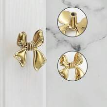 Luxury French Brass Creative Bow-Knot Pure Copper Pull Handle, Chrome Gold Plated Cabinet Drawer Cupboard Door Knob, Solid Brass - Multicolor - View 11