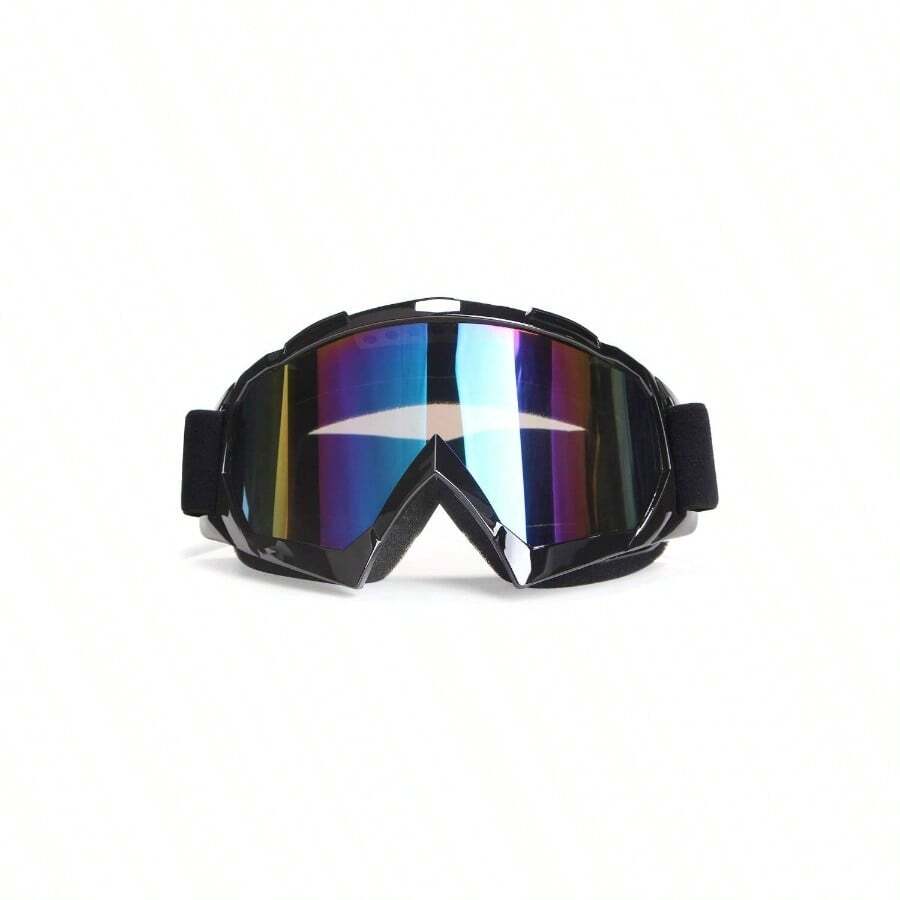 Gafas de motocicleta, gafas de motocross, gafas a prueba de viento y polvo para ATV, gafas de carreras resistentes a los arañazos, gafas de esquí, gafas de protectoras con marco de resina de PU negro y lentes de colores - Marco negro + lente de color - Ver 1