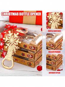1/4pcs Christmas Bottle Opener, Christmas Gift, Snowman, Christmas Tree, Snowflake Christmas Gift Car Bottle Opener