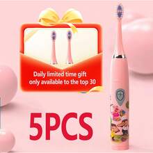 Electric Toothbrush, Smart Cartoon Soft Bristle Toothbrush With Replacement Brush Heads