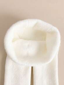 1 Pair Cozy Warmth Girls' Tights - Fleece Interior, Solid & Striped, Great For Cold Days Baby Toddler Leggings