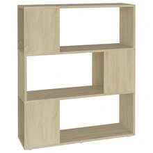 Libreria/divisorio Larryhot in rovere Sonoma 80x24x94 cm, resistente e durevole, facile da montare, stile decorativo, adatto per riporre soprammobili, statuette, libri, piccoli oggetti, ecc. - Castano - Visualizzare 2