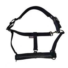 TGW RIDING Headcollar DOUBLEPIN SOFTSHELL PEARLS, Robust Softshell Surface, Tearproof Webbing Inside, Soft Padding At Nose And Headpiece, Pin Buckles On Both Sides, Additional Adjustment Possibility At Chin Area, Inserted Pearls At Nose TapeTGW RIDING