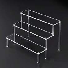 1 Set DIY 1-5 Tier Acrylic Desktop Display Rack, Cupcake, Perfume, Action Figure, Blind Box Display Shelf, Transparent Trapezoid Storage Cabinet