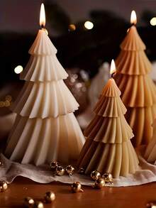 3D Christmas Tree Candle Silicone Mold, DIY Christmas Candle, New Origami Folding Fan Shaped Silicone Candle Mold, Vintage French Style Candle Mold For Home Decor, Bedroom Aromatherapy, Christmas & Wedding Candle Mold 1PC Christmas Christmas Decorations Christmas Pajamas Christmas Gifts Christmas Decor - Multicolor - View 4