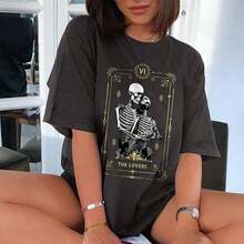 Women's Tops Letter Tee Graphic T-Shirts, Vintage Shirts For Women Cute Graphic Tee Spring Short Sleeve Tops Oversized Tshirts Teen Aesthetic Clothing-For Women, Holiday, Vacation,Daily Casual Fashion And Versatility. -Unisex Loose - Fit Comfortable Vintage Street - Style Cotton T - Shirt Top - Áo sơ mi dễ thương #G1 - Xem 6