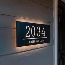 3 lựa chọn kích thước! Biển số nhà và tên đường bằng kim loại hiện đại, quà tặng biển số nhà, biển số nhà ngoài trời tùy chỉnh, quà tặng địa chỉ nhà ở hiện đại. - màu đen - Xem 6