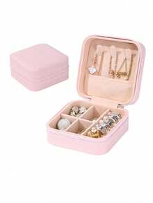 1pc Travel Accessory Box, Portable Waterproof Jewelry Box, Exquisite Jewelry Box, Small And Compact Travel Jewelry Box, Storage Box, Rings, Earrings, Necklaces, Suitable For Daily Jewelry Storage Or Travel Accessories, Summer Storage Organizer Gift For Women And Girls For Women Storage Organizer Travel Essentials Back To School Dormitory Storage