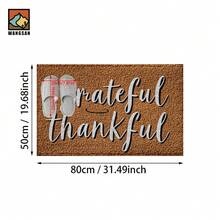1pc/2pcs Grateful Thankful Pattern Bathroom Anti-Slip Mat, Faux Cashmere Material, Plush Decoration Suitable For Bathrooms, Doorways, Kitchens & Festive Decorations, Machine Washable, Gift Idea - Multicolor - View 13