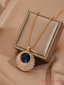 1pc Alloy Round Devil's Eye Sweater Chain - Yellow Gold - View 1
