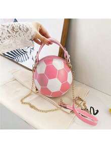 New Ball Purses For Teenagers Women Shoulder Bags Crossbody Chain Hand Bags Female Leather Pink Football Bag