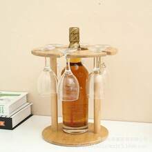 1pc Wooden Red Wine Glass Rack, European Style Solid Pine Creative Hanging Red Wine Glass Holder, Household High Stem Glass Cup, Wine Glass Suspension Display, Red Wine Glass Rack, Wine Decanter Rack, Wine Glass Hanging Storage, Desktop Wine Glass Rack, Wooden Red Wine Rack, Sturdy Anti-Tipping Wine Glass Rack