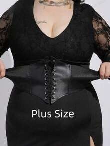 1pc Elegant Ladies' Bustier Corset, A Black Elastic Bustier Corset In A Retro Court Style. It Is The Best Choice To Match With Dresses, Gowns, Coats, For Parties, Gatherings, And Festival Galas. Halloween Costume