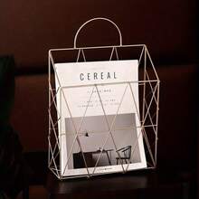 Iron Simple Press Newspaper Sundries Storage Basket Wall Decoration Shelf - Multicolor - View 5