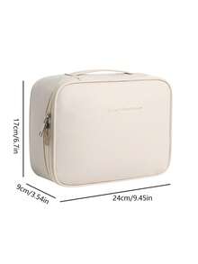 Pink Waterproof PU Leather Multifunctional Makeup Bag Double-Layer Large Capacity Portable Travel Cosmetic Bag Toiletries Storage Bag With Handle For Woman Dividers PU Makeup Bag Brush Storage Bag Men Business Wash Bag Travel Essentials Holiday Vacation Makeup Organizer Travel Bag For Women