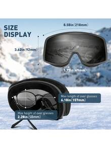 Kapvoe 新款男女通用滑雪板护目镜滑雪雪地摩托防风防雾滑雪滑冰护目镜，带双层镜片，适用于滑雪、单板滑雪、登山和其他冬季户外运动