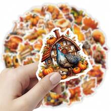25 Pcs Per Pack No Repeat Thanksgiving Stickers Fall Stickers For Holiday Decoration,DIY Crafts,Art Journal, Laptop, Gift Decoration