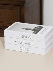 三件套时尚装饰书，创意桌面装饰，适用于客厅、窗台、墙面，也适用于房间、厨房、卧室、办公室、书桌、生日派对、节日派对、婚礼、庆典、教师节礼物、人造花装饰托盘底座、毕业教师节礼物、节日装饰配件、婚礼、乡村风格装饰、家居装饰 - PNL - 查看 6