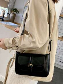 Túi đeo chéo vai tối giản màu trơn thời trang, thích hợp cho mua sắm, đựng ví, dành cho phụ nữ trẻ, sinh viên đại học, người mới đi làm, nhân viên văn phòng. Cũng thích hợp cho văn phòng, trường đại học, công việc, kinh doanh, đi lại, hoạt động ngoài trời, du lịch và dã ngoại. - màu đen - Xem 6