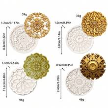 1pc Multifunctional Circular Flower Silicone Mold - Suitable For Handicrafts, Artistic Resin Silicone Mold - Light Grey - View 11