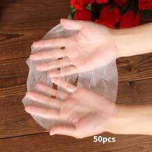 100/300/500 Folhas Descartáveis de Máscara Facial de Plástico, Adesivos de Máscara Facial de Filme de Preservação Transparente DIY, Papel de Máscara Facial Transparente Ultrafino de Bloqueio de Umidade, Papel de Máscara Facial de Salão, Adesivos Descartáveis de Máscara Facial de Plástico de Bloqueio de Água Hidratante de Cuidados Faciais, 50/10 Peças Papel de Máscara Facial de Seda