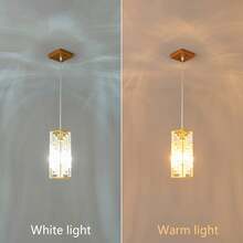 YQYYFC Modern Pendant Light Chrome Pendant Lighting, Mini Crystal Chandeliers,Adjustable Pendant Light Fixture For Kitchen Island Dinning Room Bedroom (1 Pack) - 金子 - 查看 7