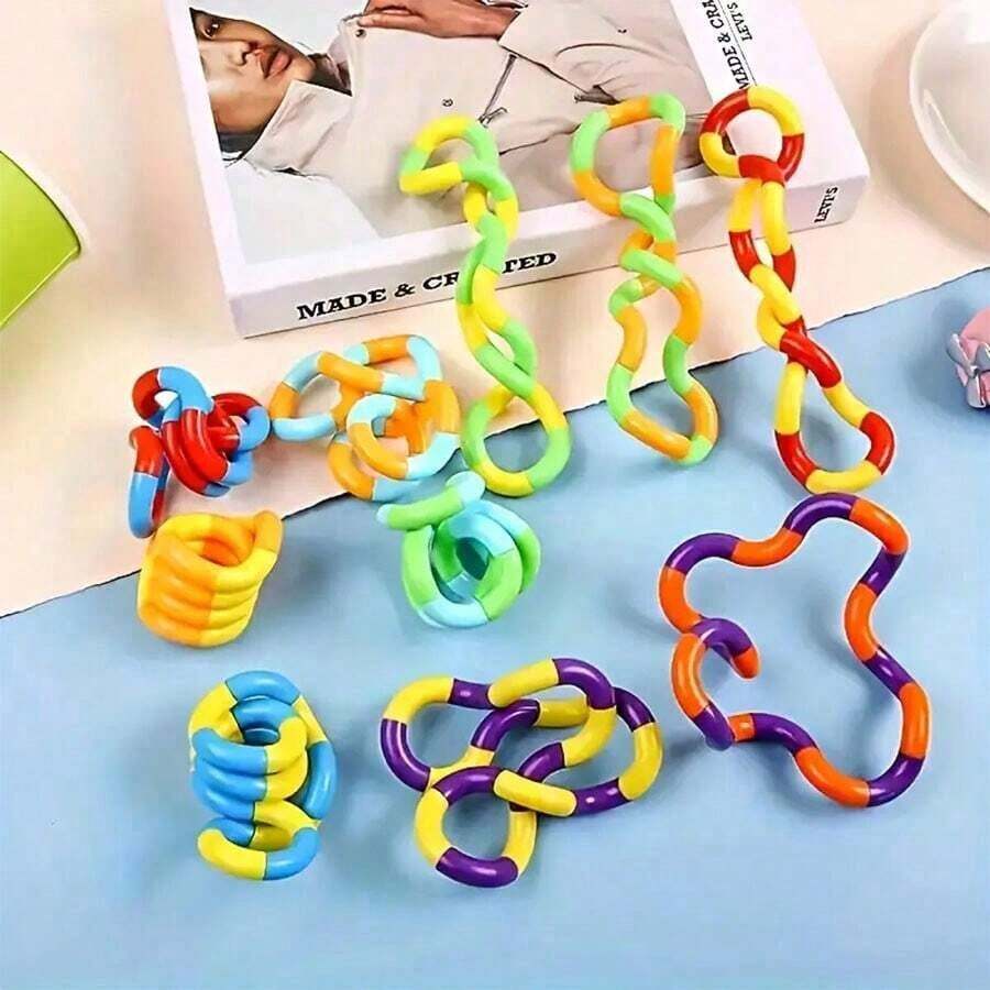 1pcs Tangles Sensory Fidget Toys - Twisting And Stress-Relieving Toys, Suitable Adults, Boys And Girls To Relax, Relieve Anxiety, Reduce Stress, Twist, Chain, And Small Party Gifts,Back To School,School Supplies - 扭圈 - 查看 1