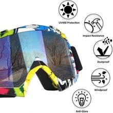 Motorcycle Goggles Dirt Bike Goggles Windproof ATV Dustproof Racing GogglesScratch Resistant Ski Goggles Protective Safety Glasses PU Resin Black Frame+Color Lens - Camouflage Yellow - View 3