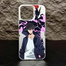 Custodia per telefono di moda anime Solo Leveling Sung Jin-Woo, colore argento, per iPhone 16, 15, 14, 13, 12, 11 Pro Max Plus - Z1 - Visualizzare 7