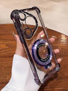 奢华电镀紫色手机壳，创意圆形指环磁吸支架，防震，新款夏季时尚硅胶软壳，兼容三星 Galaxy S24 S25 Ultra FE A56 A16、红米 14C、荣耀 OPPO Reno、Realme、摩托罗拉 MOTO Infinix 等机型，Y2K 风格男女通用 2025 - 紫色 - 查看 6