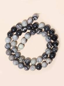 Cuentas de piedras naturales, cuentas sueltas de obsidiana, jade birmano, ojo de tigre, redondas y lisas, piedras preciosas de curación de energía para hacer joyas, pulseras y collares DIY