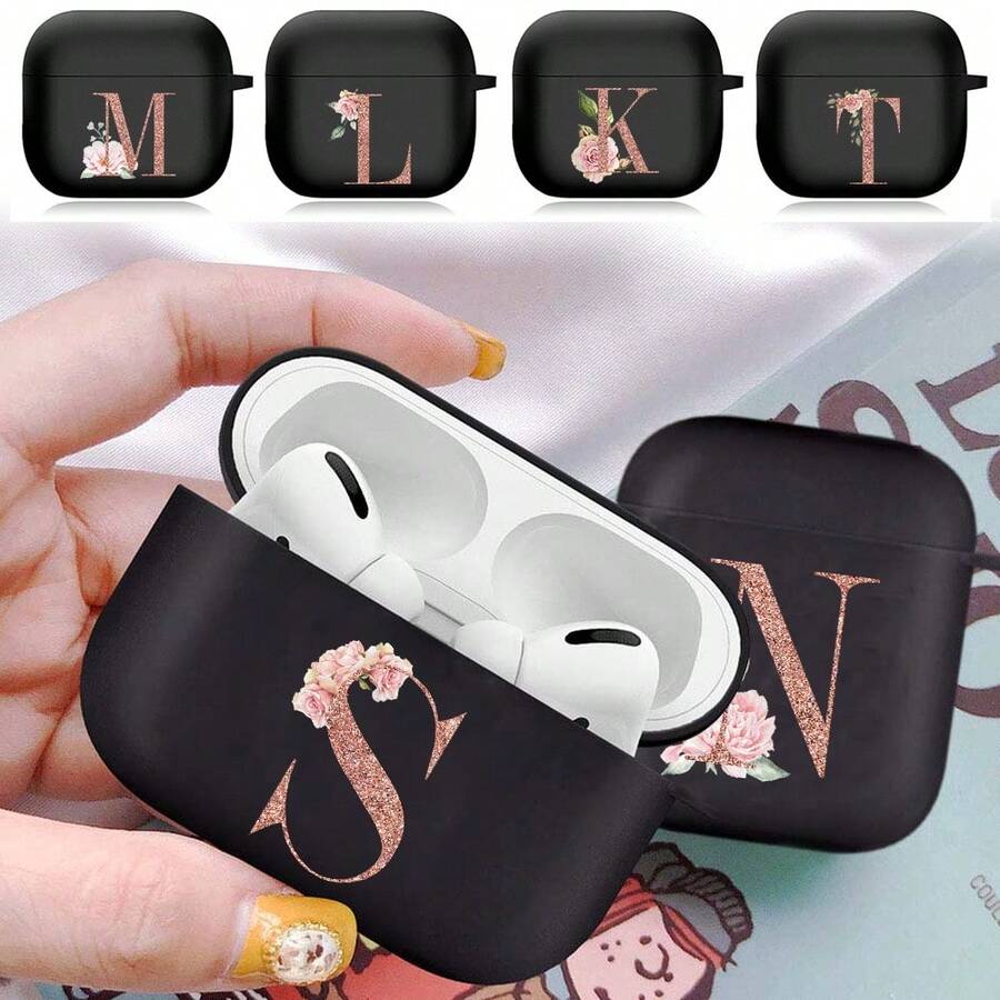 Earphone Case For Airpods (1st / 2nd / 3/4rd Generation) / Airpods Pro /Pro 2 Printed Gold Letters Soft Silicone Wireless BT Headphones Charging Box Protective Cover