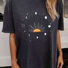 Women's Tops Letter Tee Graphic T-Shirts,Vintage Shirts For Women Cute Graphic Tee Spring Short Sleeve Tops Oversized Tshirts Unisex Halloween T-Shirt - 復古圖案 T 卹 #A2 - 查看 2