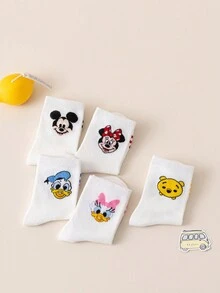 Disney 10/5 Đôi tất trẻ em họa tiết Mickey Minnie dễ thương, tất dài đến bắp chân cho bé gái, tất hoạt hình Hàn Quốc cho bé trai mùa xuân/thu, tất trẻ sơ sinh, tất - Nhiều màu - Xem 4
