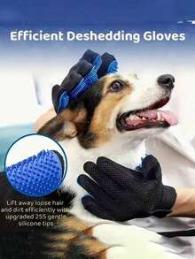 1pc Pet Grooming Gloves, 2-In-1 Pet Cleaning Gloves,Disposable Pet Cleaning Fingers, Ear Cleaning Fingers, Gentle Deshedding Brush For Dogs Cats, Dog Cat De- Cat Supplies Comb De-Shedding Brush Enhanced 5-Finger Design Suitable For Long Short Hair Easy To Clean Gentle De-Shedding For Dogs Cat, Easy Clean, Painless Grooming, Invigorating Massage
