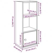 Libreria Larryhot in rovere artigianale 31x24x77 cm in legno ingegnerizzato, resistente e durevole, facile da montare, stile decorativo, adattA, Per riporre soprammobili, statuette, libri, piccoli oggetti, ecc. - Castano - Visualizzare 11